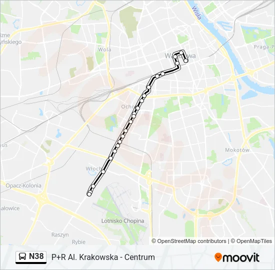 N38 Bus Line Map