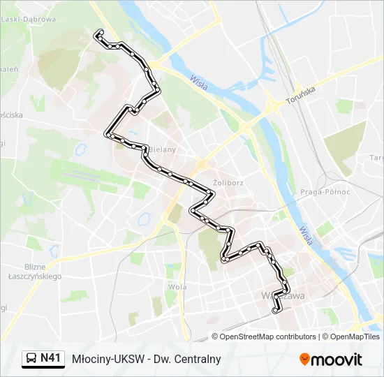 Автобус N41: карта маршрута