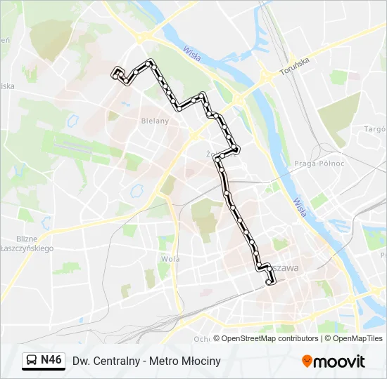N46 Bus Line Map