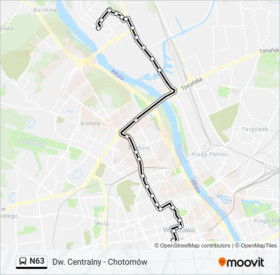N63 Bus Line Map