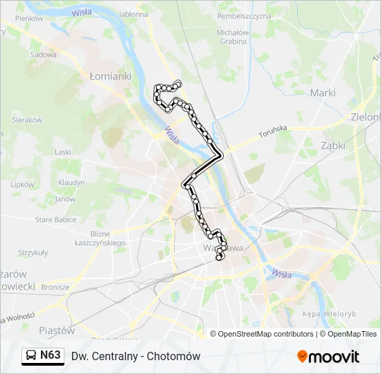 N63 Bus Line Map