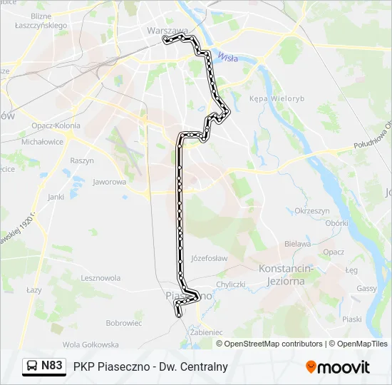 N83 Bus Line Map