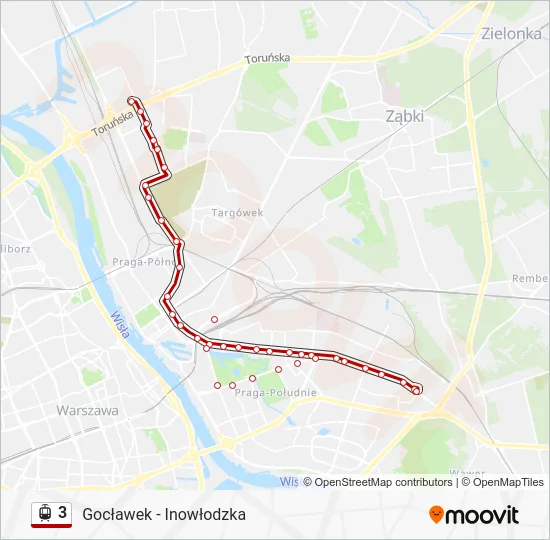 Трамвай 3: карта маршрута