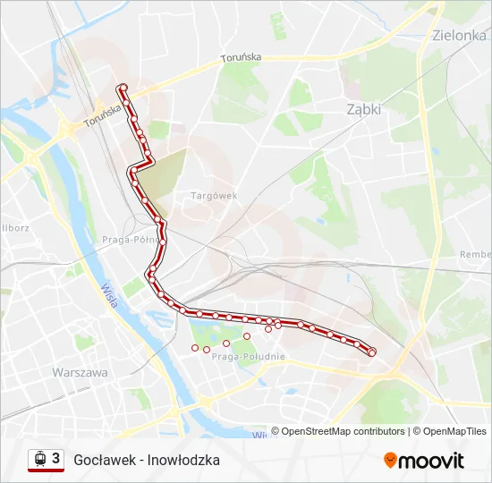 Трамвай 3: карта маршрута