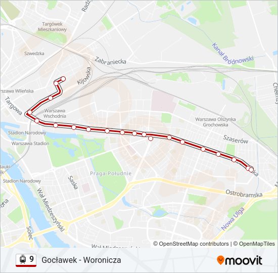 9 light rail Line Map