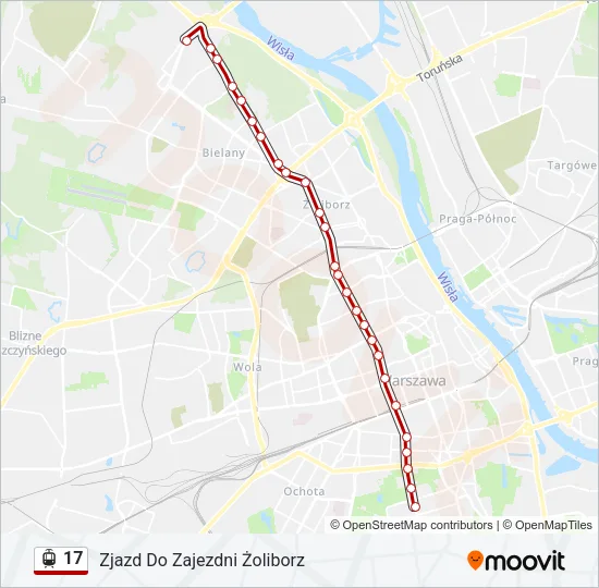 Трамвай 17: карта маршрута