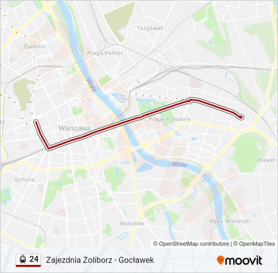 Трамвай 24: карта маршрута
