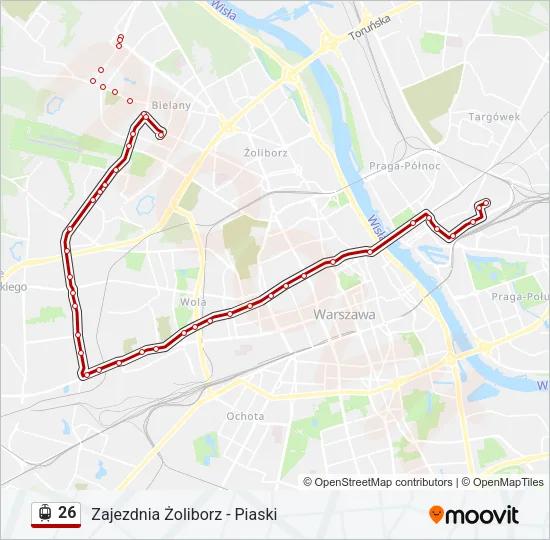 Трамвай 26: карта маршрута