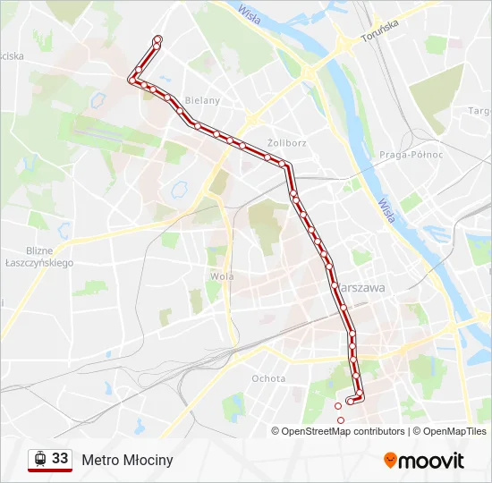 Трамвай 33: карта маршрута