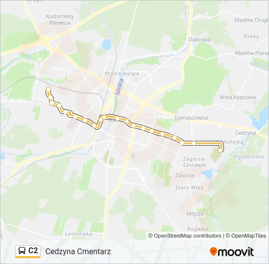 Автобус C2: карта маршрута