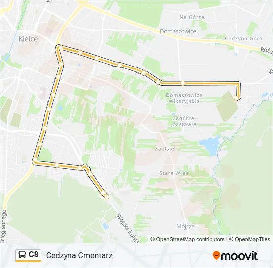 Автобус C8: карта маршрута