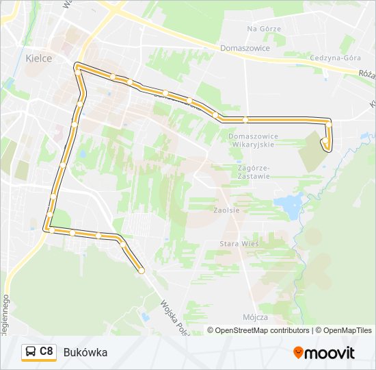 Автобус C8: карта маршрута