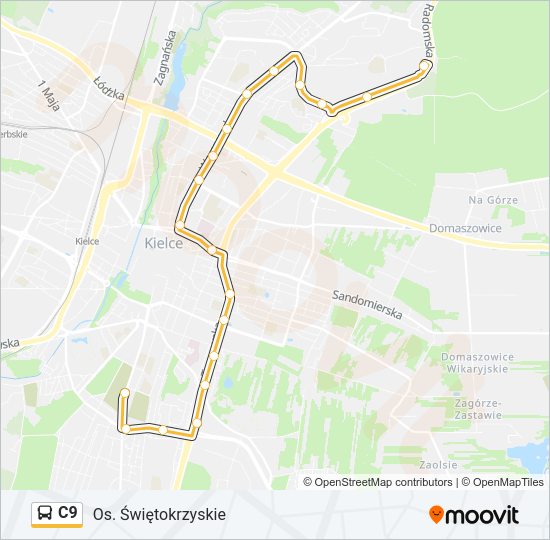 Автобус C9: карта маршрута