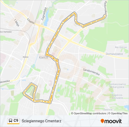Автобус C9: карта маршрута