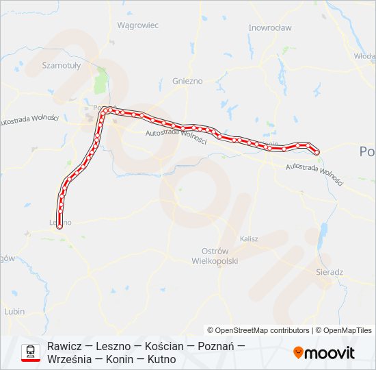 Mapa linii  PKM 1 / PKM 2