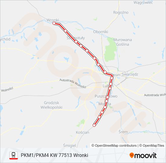 PKM 1 / PKM 4 train Line Map