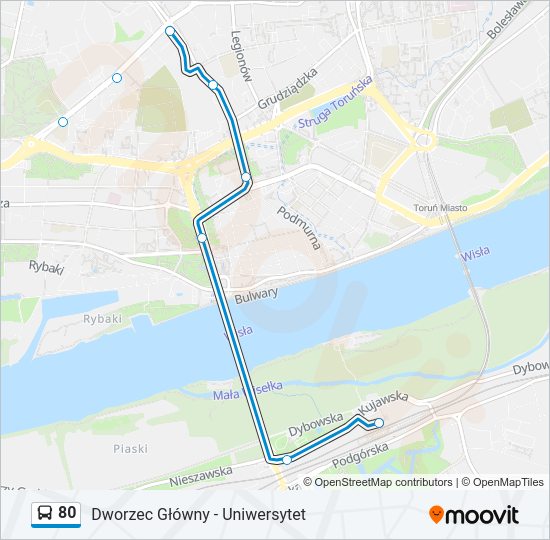 80 bus Line Map