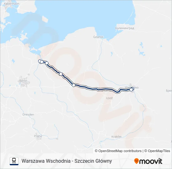 Поезд EIP 1800: карта маршрута