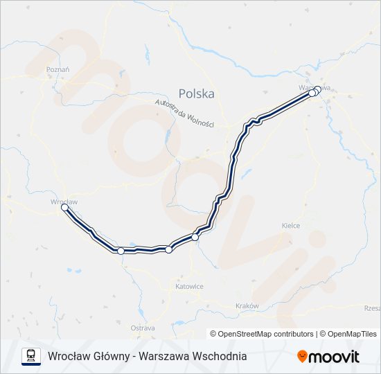 Поезд EIP 6104: карта маршрута