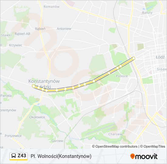 Z43 bus Line Map