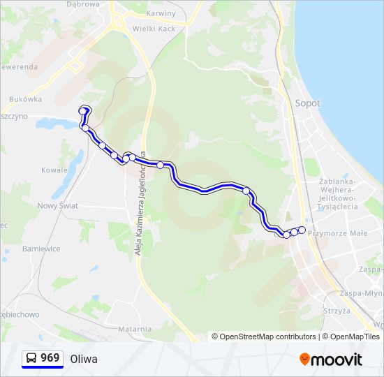 969 bus Line Map