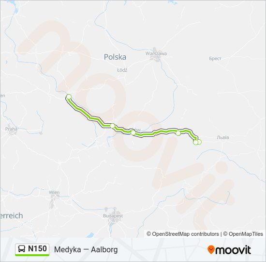 N150 bus Line Map