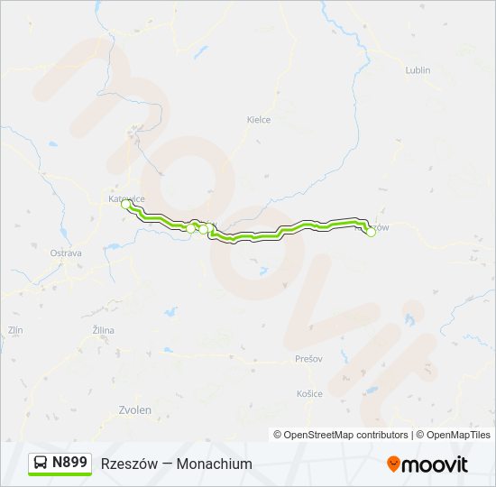 N899 bus Line Map