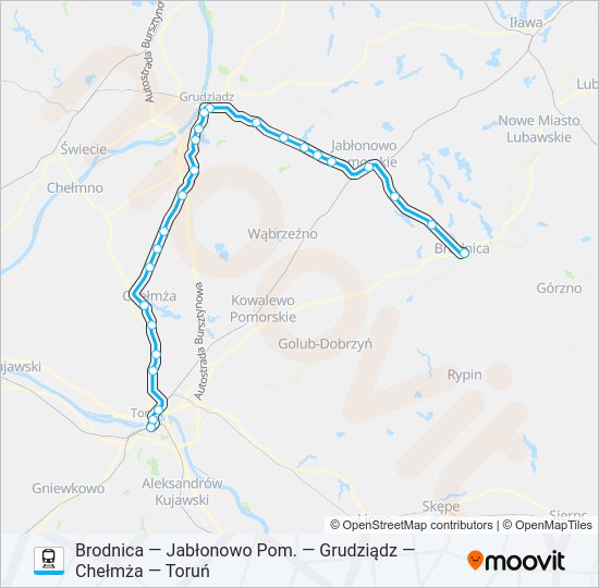 BRD—TRG VIA GRU train Line Map