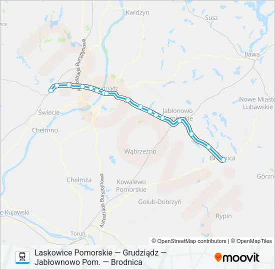 Поезд LAS—BRD VIA GRU: карта маршрута