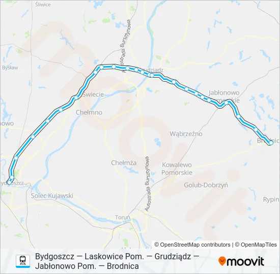 Поезд BDG—BRD VIA GRU I LAS: карта маршрута