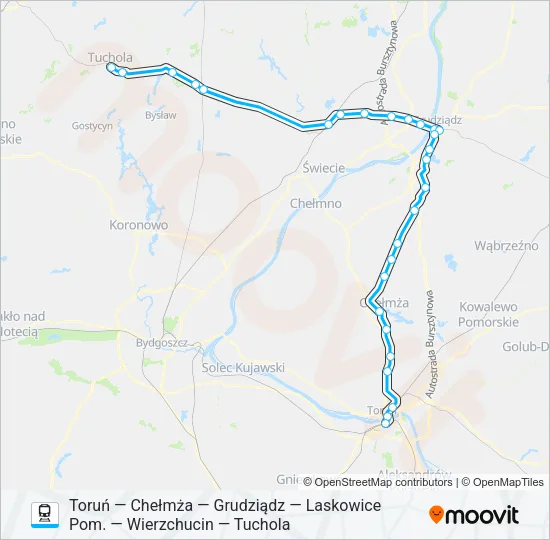TRG—TCH VIA GRU I LAS Train Line Map