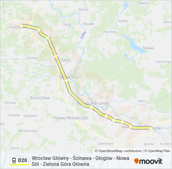 Поезд D20: карта маршрута