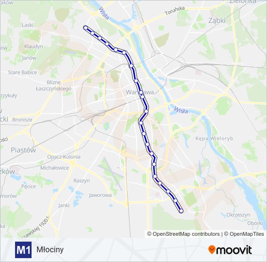 Mapa linii metro M1