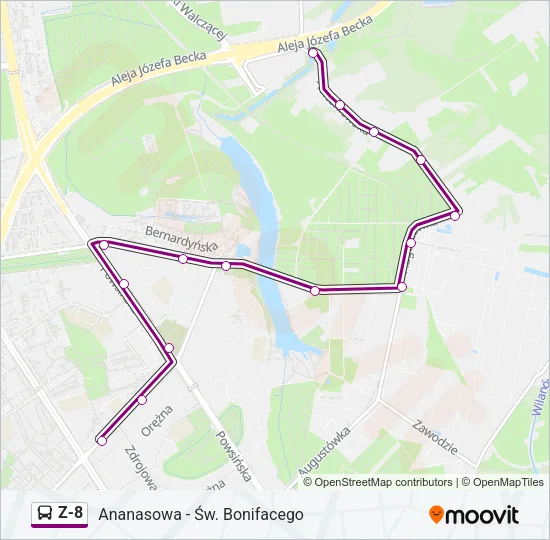 Z-8 Bus Line Map
