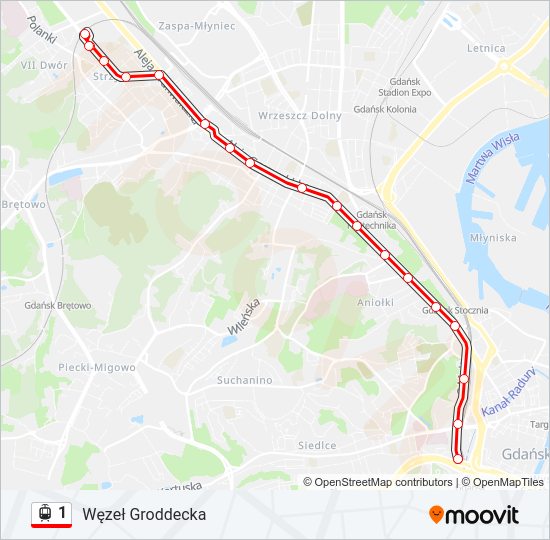 1 light rail Line Map