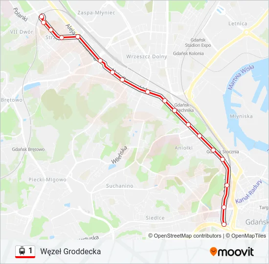 1 Light Rail Line Map