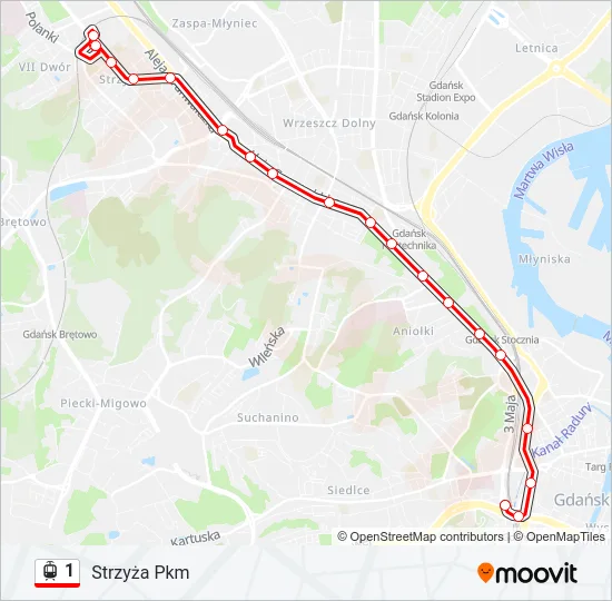 1 Light Rail Line Map