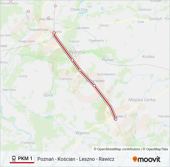 PKM 1 Train Line Map