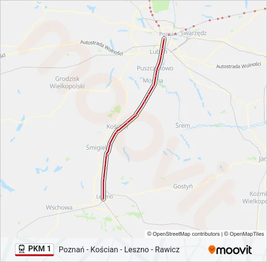 PKM 1 Train Line Map