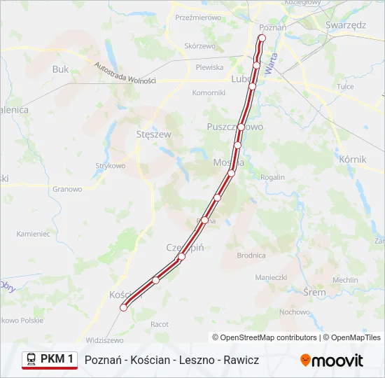 PKM 1 Train Line Map