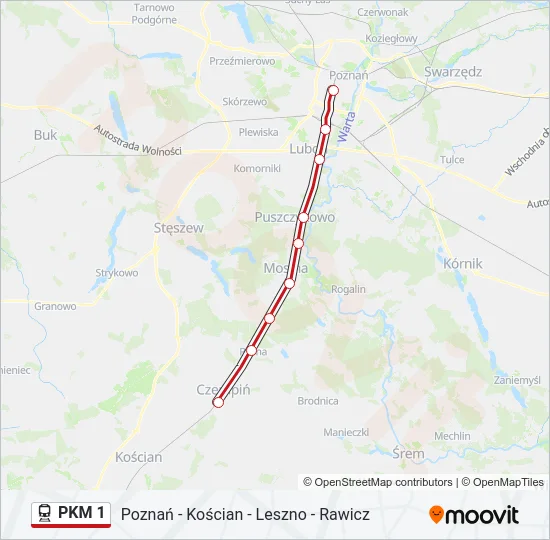 PKM 1 Train Line Map