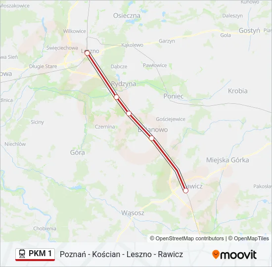 PKM 1 Train Line Map