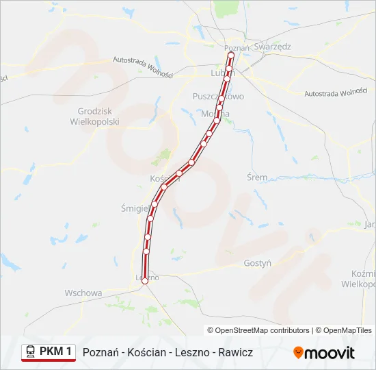 PKM 1 Train Line Map