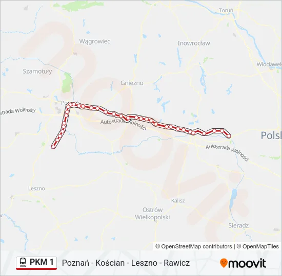 PKM 1 Train Line Map