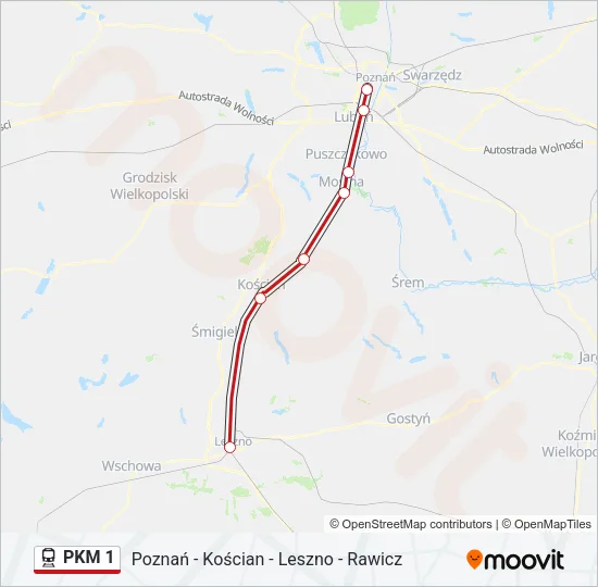 PKM 1 Train Line Map