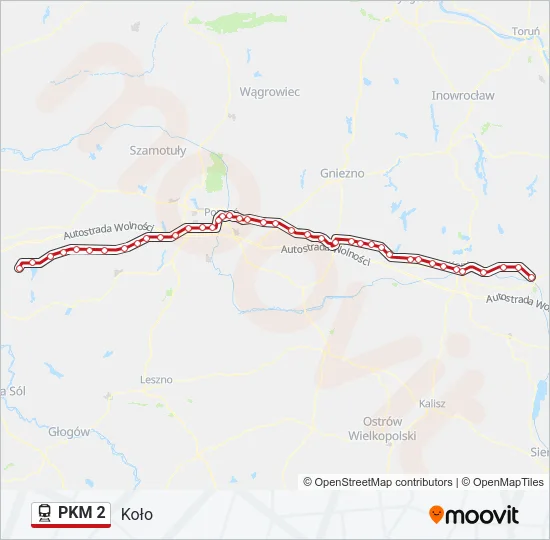 Поезд PKM 2: карта маршрута