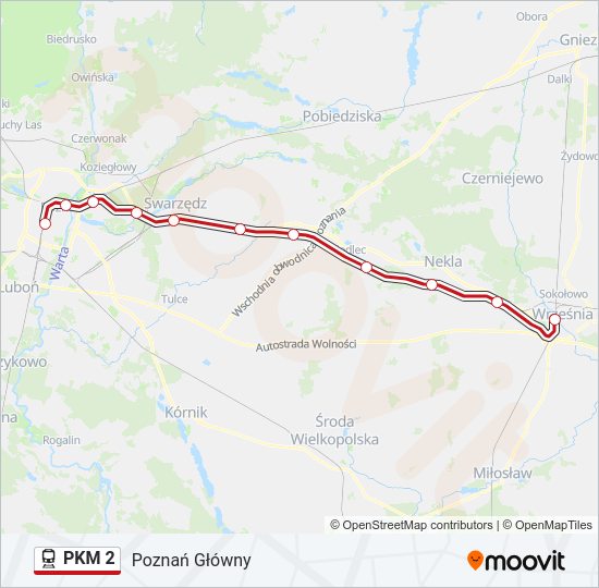 Поезд PKM 2: карта маршрута