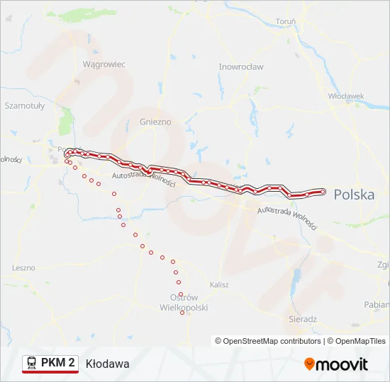 Поезд PKM 2: карта маршрута