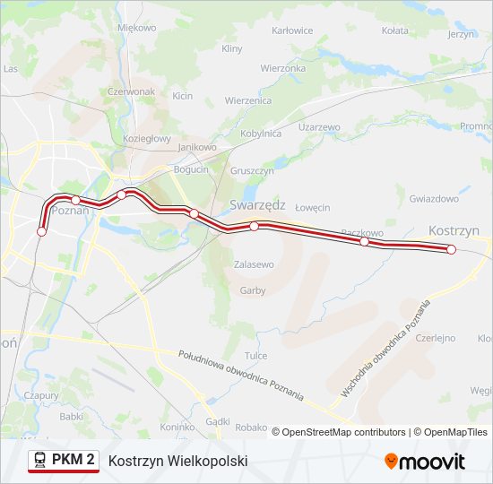 Поезд PKM 2: карта маршрута