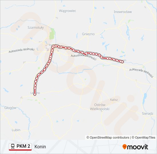 Поезд PKM 2: карта маршрута
